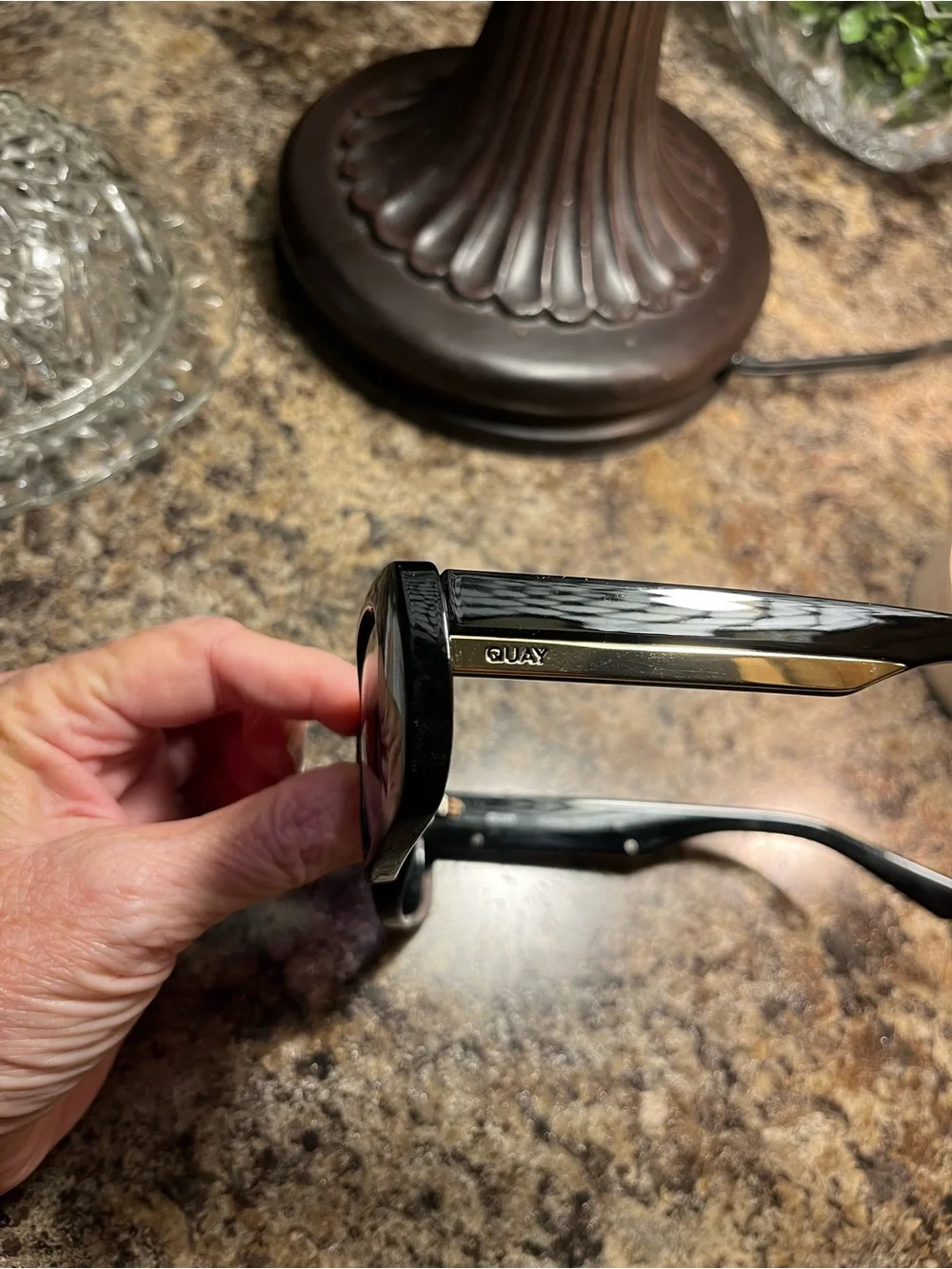 Quay Australia Black Cat-Eye Sunglasses with Tinted Lenses